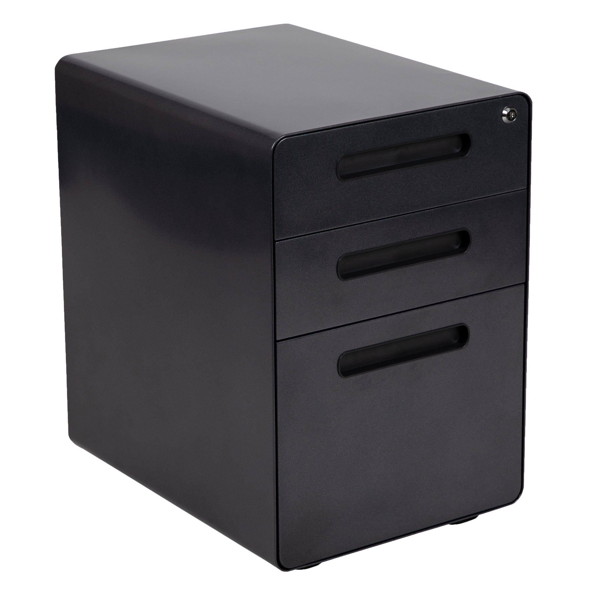 Flash Furniture, 3-Drawer Mobile Locking Filing Cabinet-Black, Width 16 in, Depth 21 in, Height 24 in, Model# HZ-AP53501BK